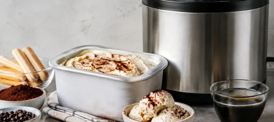 Tiramisu-Eis mit Eismaschine selber machen